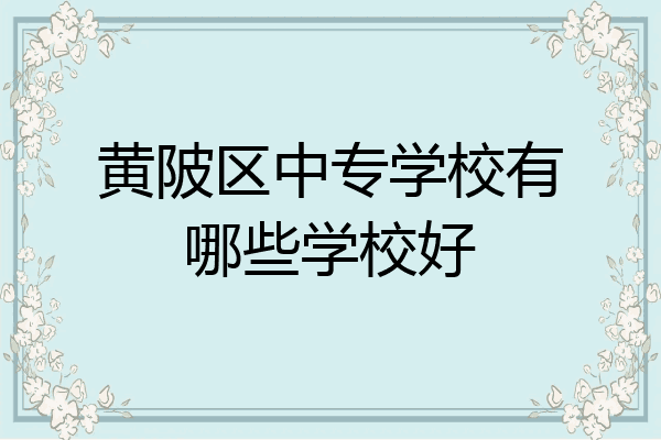黄陂区中专学校有哪些学校好