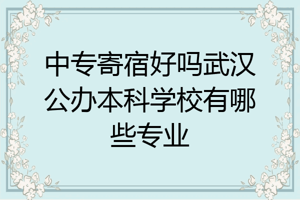 中专寄宿好吗武汉公办本科学校有哪些专业