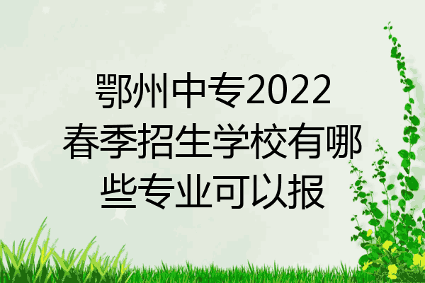鄂州中专2022春季招生学校有哪些专业可以报