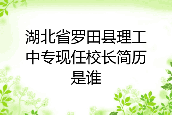 湖北省罗田县理工中专现任校长简历是谁