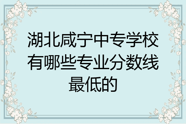 湖北咸宁中专学校有哪些专业分数线最低的