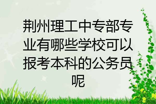 荆州理工中专部专业有哪些学校可以报考本科的公务员呢