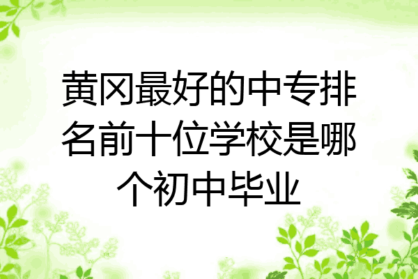 黄冈最好的中专排名前十位学校是哪个初中毕业