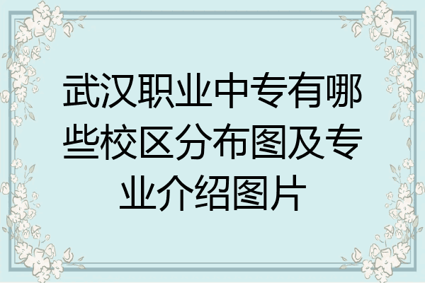 武汉职业中专有哪些校区分布图及专业介绍图片