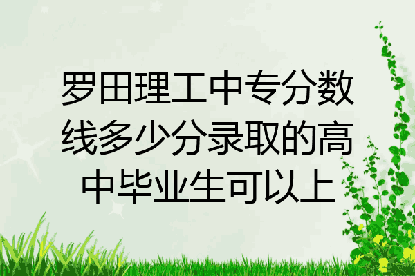 罗田理工中专分数线多少分录取的高中毕业生可以上