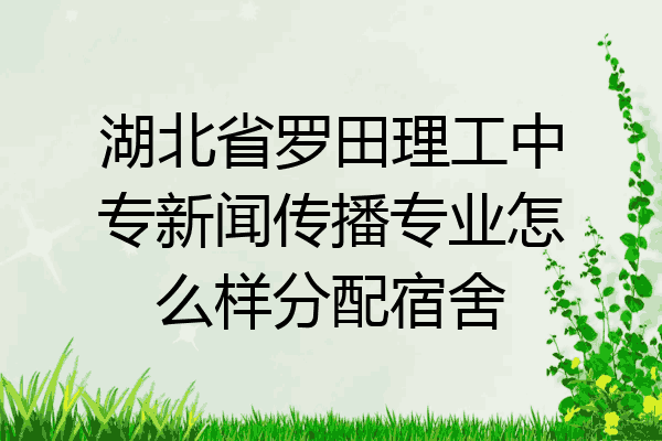 湖北省罗田理工中专新闻传播专业怎么样分配宿舍
