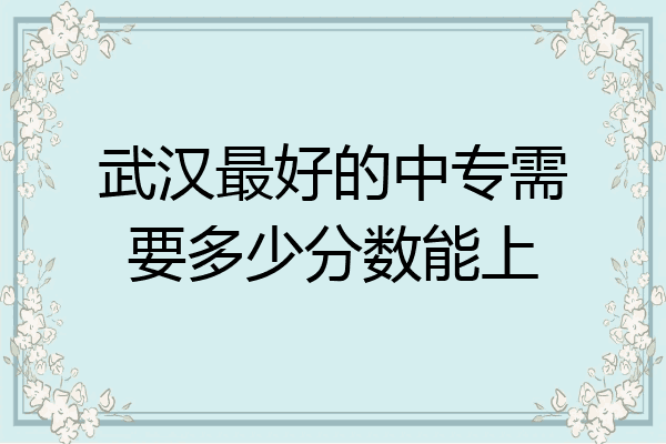 武汉最好的中专需要多少分数能上