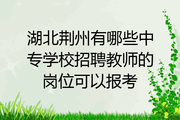 湖北荆州有哪些中专学校招聘教师的岗位可以报考