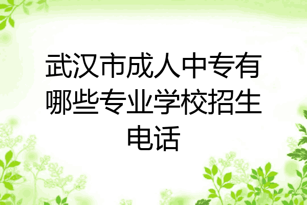 武汉市成人中专有哪些专业学校招生电话