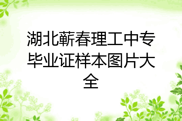 湖北蕲春理工中专毕业证样本图片大全