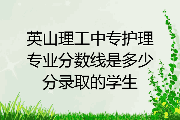 英山理工中专护理专业分数线是多少分录取的学生