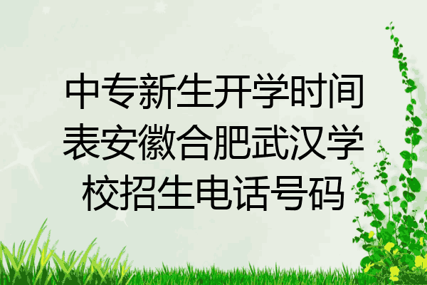 中专新生开学时间表安徽合肥武汉学校招生电话号码
