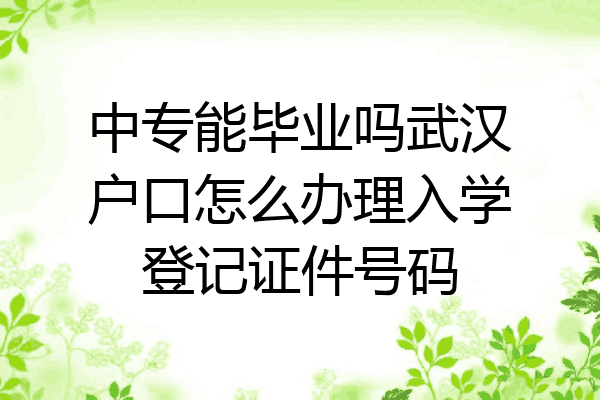 中专能毕业吗武汉户口怎么办理入学登记证件号码