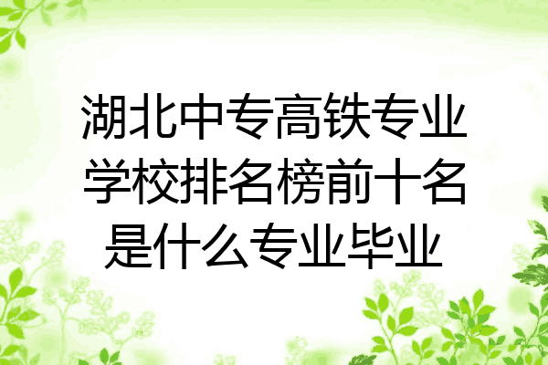 湖北中专高铁专业学校排名榜前十名是什么专业毕业