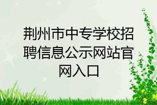 荆州市中专学校招聘信息公示网站官网入口