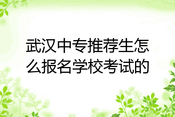 武汉中专推荐生怎么报名学校考试的