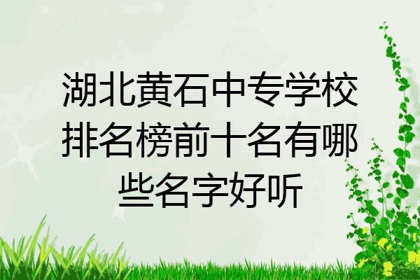 湖北黄石中专学校排名榜前十名有哪些名字好听