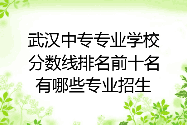 武汉中专专业学校分数线排名前十名有哪些专业招生