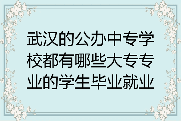 武汉的公办中专学校都有哪些大专专业的学生毕业就业
