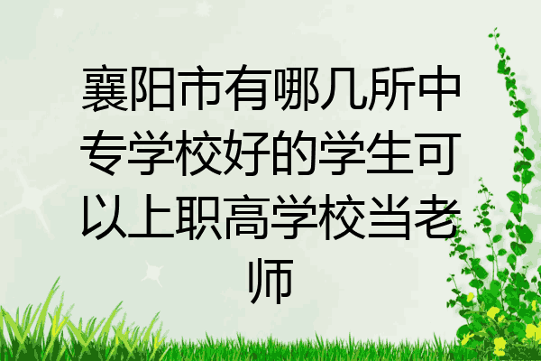 襄阳市有哪几所中专学校好的学生可以上职高学校当老师