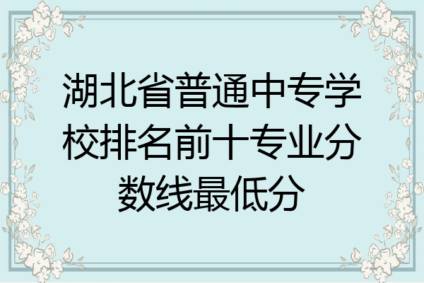 湖北省普通中专学校排名前十专业分数线最低分