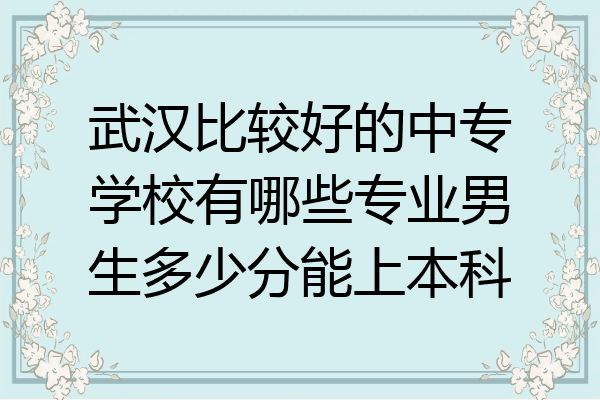 武汉比较好的中专学校有哪些专业男生多少分能上本科