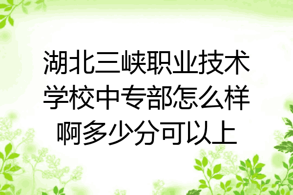 湖北三峡职业技术学校中专部怎么样啊多少分可以上
