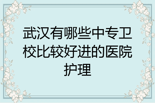 武汉有哪些中专卫校比较好进的医院护理