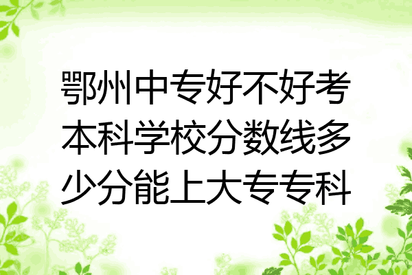 鄂州中专好不好考本科学校分数线多少分能上大专专科