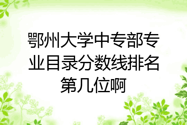 鄂州大学中专部专业目录分数线排名第几位啊