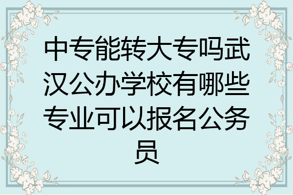 中专能转大专吗武汉公办学校有哪些专业可以报名公务员