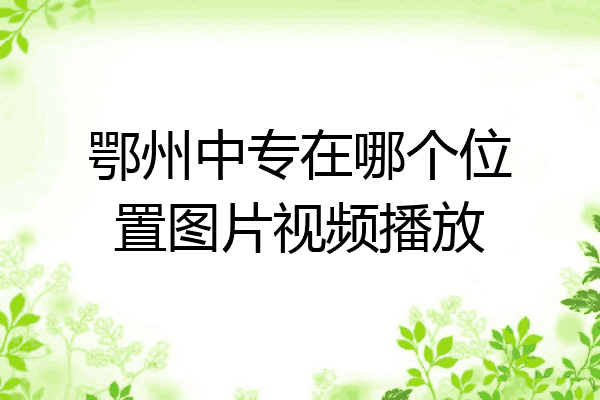 鄂州中专在哪个位置图片视频播放