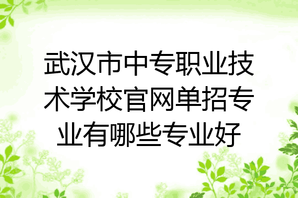 武汉市中专职业技术学校官网单招专业有哪些专业好