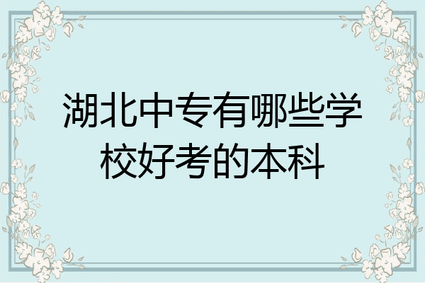 湖北中专有哪些学校好考的本科