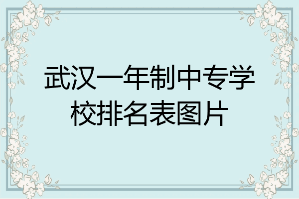 武汉一年制中专学校排名表图片