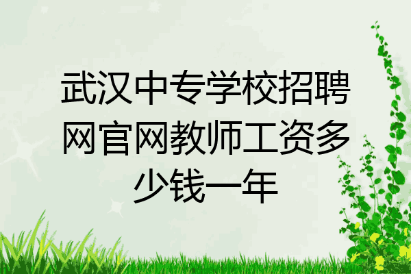 武汉中专学校招聘网官网教师工资多少钱一年