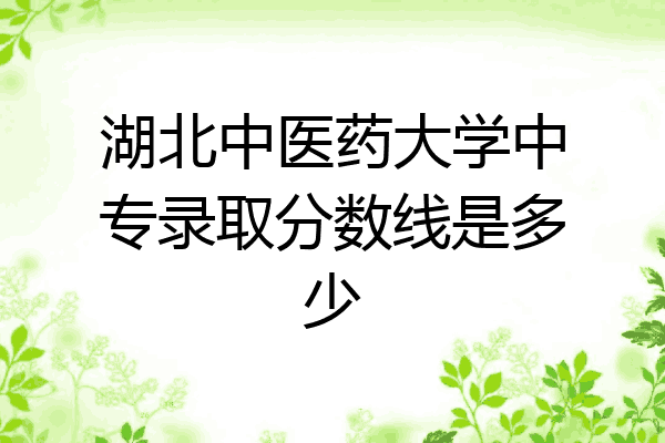 湖北中医药大学中专录取分数线是多少