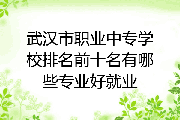 武汉市职业中专学校排名前十名有哪些专业好就业
