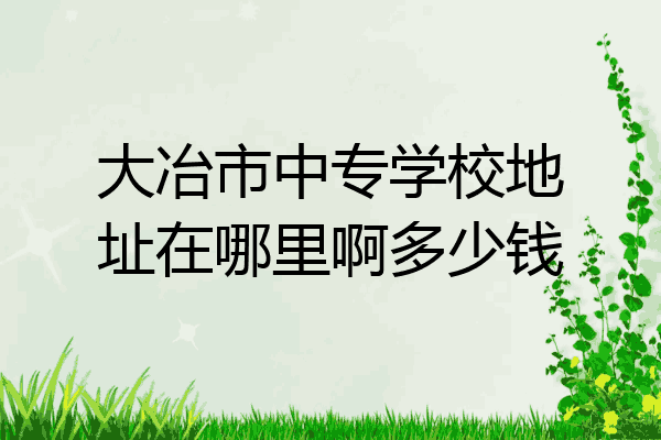 大冶市中专学校地址在哪里啊多少钱
