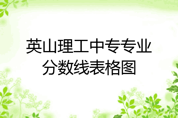 英山理工中专专业分数线表格图