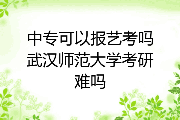 中专可以报艺考吗武汉师范大学考研难吗