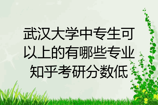 武汉大学中专生可以上的有哪些专业知乎考研分数低