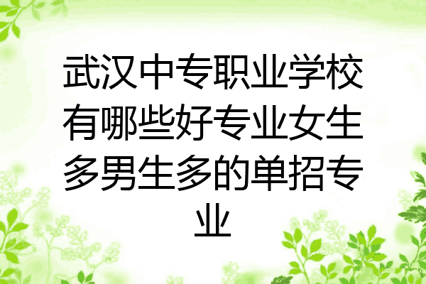 武汉中专职业学校有哪些好专业女生多男生多的单招专业
