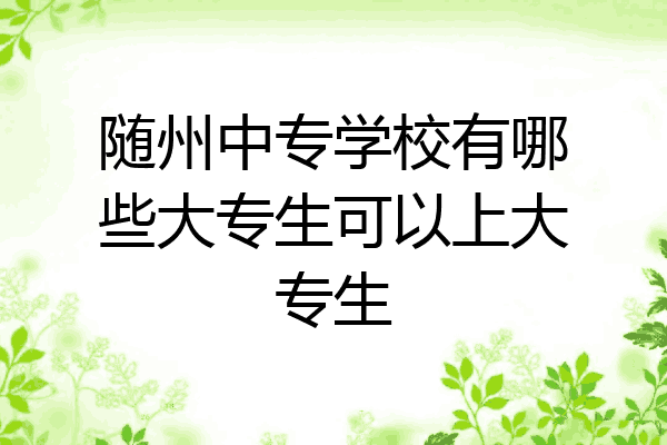 随州中专学校有哪些大专生可以上大专生
