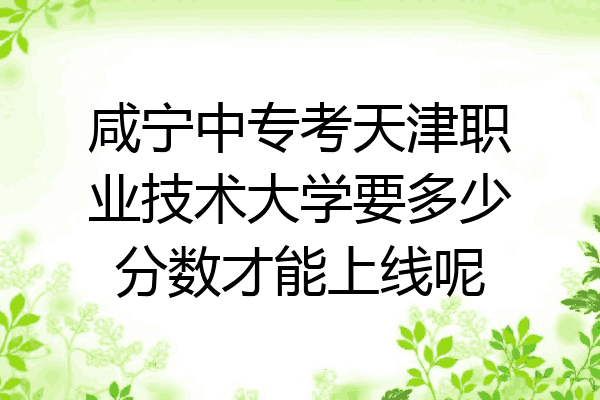 咸宁中专考天津职业技术大学要多少分数才能上线呢