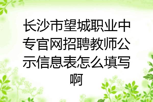 长沙市望城职业中专官网招聘教师公示信息表怎么填写啊