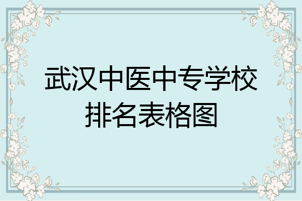 武汉中医中专学校排名表格图