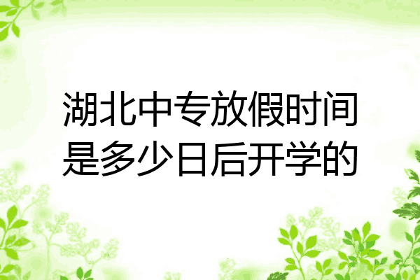 湖北中专放假时间是多少日后开学的