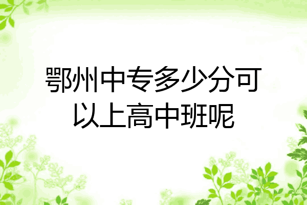 鄂州中专多少分可以上高中班呢