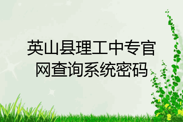 英山县理工中专官网查询系统密码